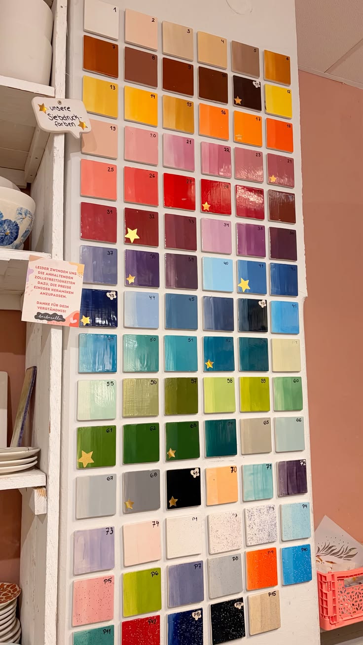 Ceramic paints on the table
