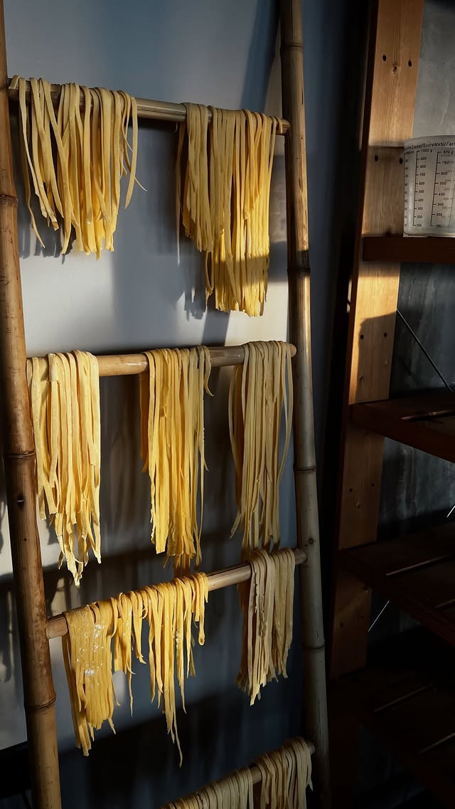 Drying tagliatelle