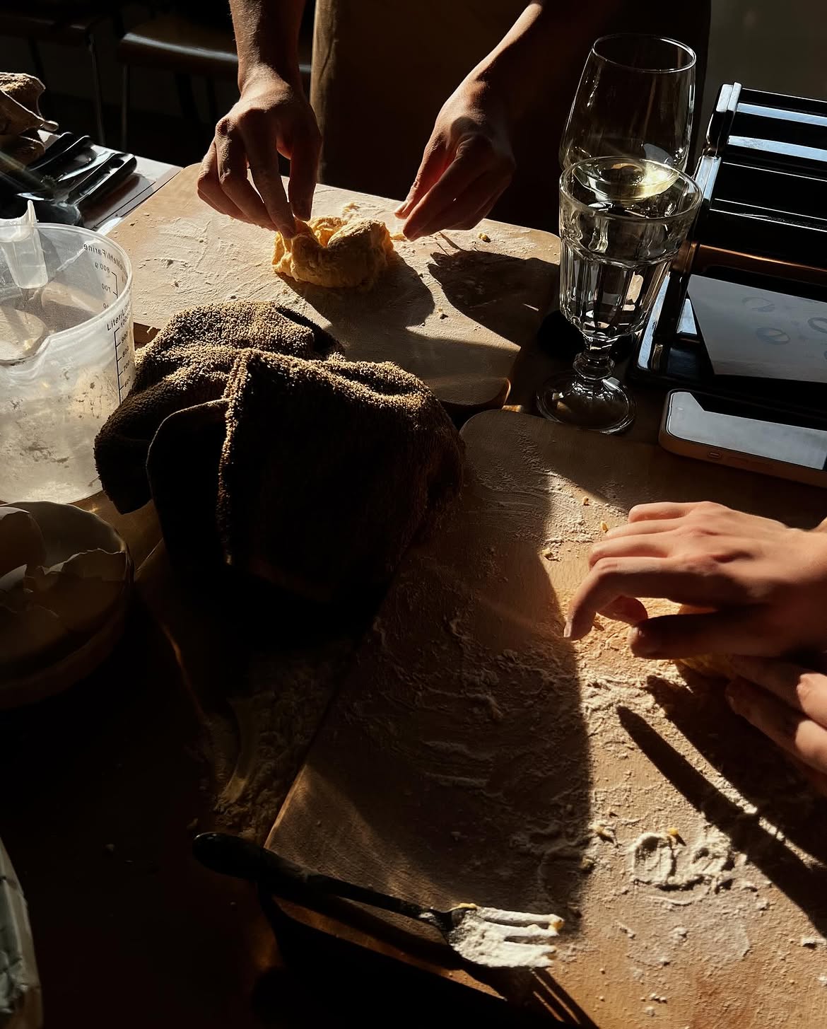 Working with pasta dough